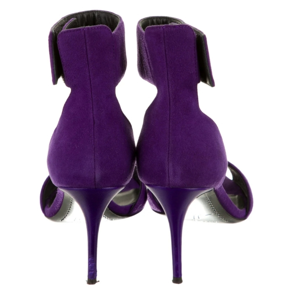 Giuseppe Zanotti Purple Suede Ankle-Strap Sandals - Picture 4 of 10